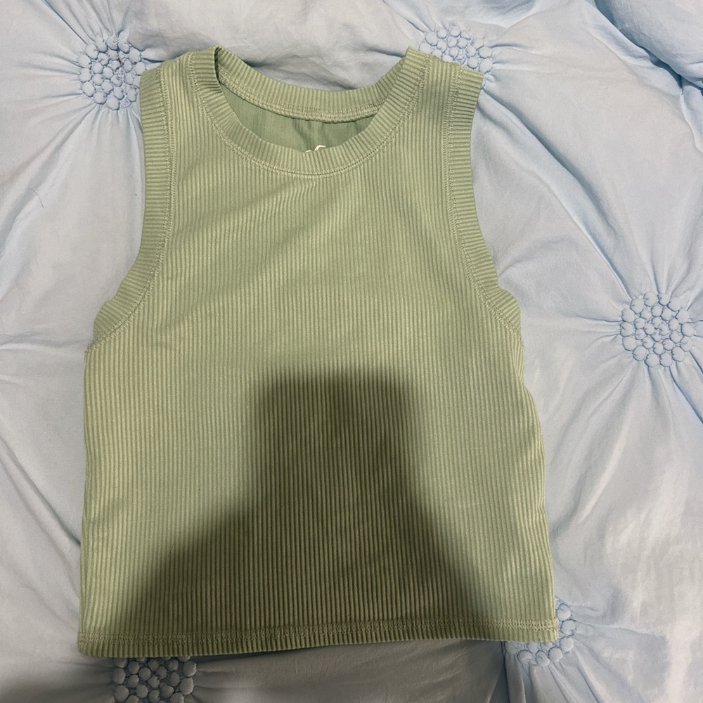 Hollister Ribbed Green Sleeveless Top